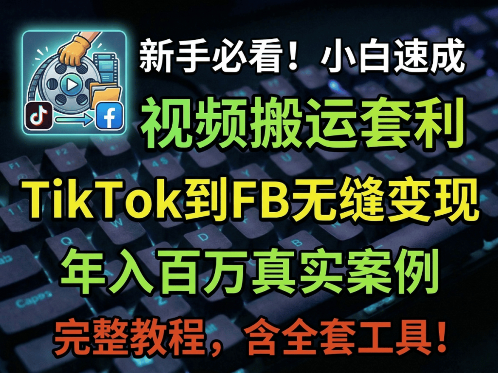 搬运视频年入百万?如何同TIKTOK把视频搬运到Facebook上实现流量套利赚钱?-Aron厚玉 出海增长