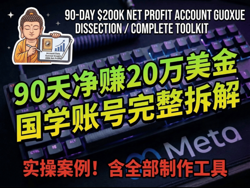 90天净赚20万美金的国学账号,完整拆解(含全部制作工具)-Aron厚玉 出海增长