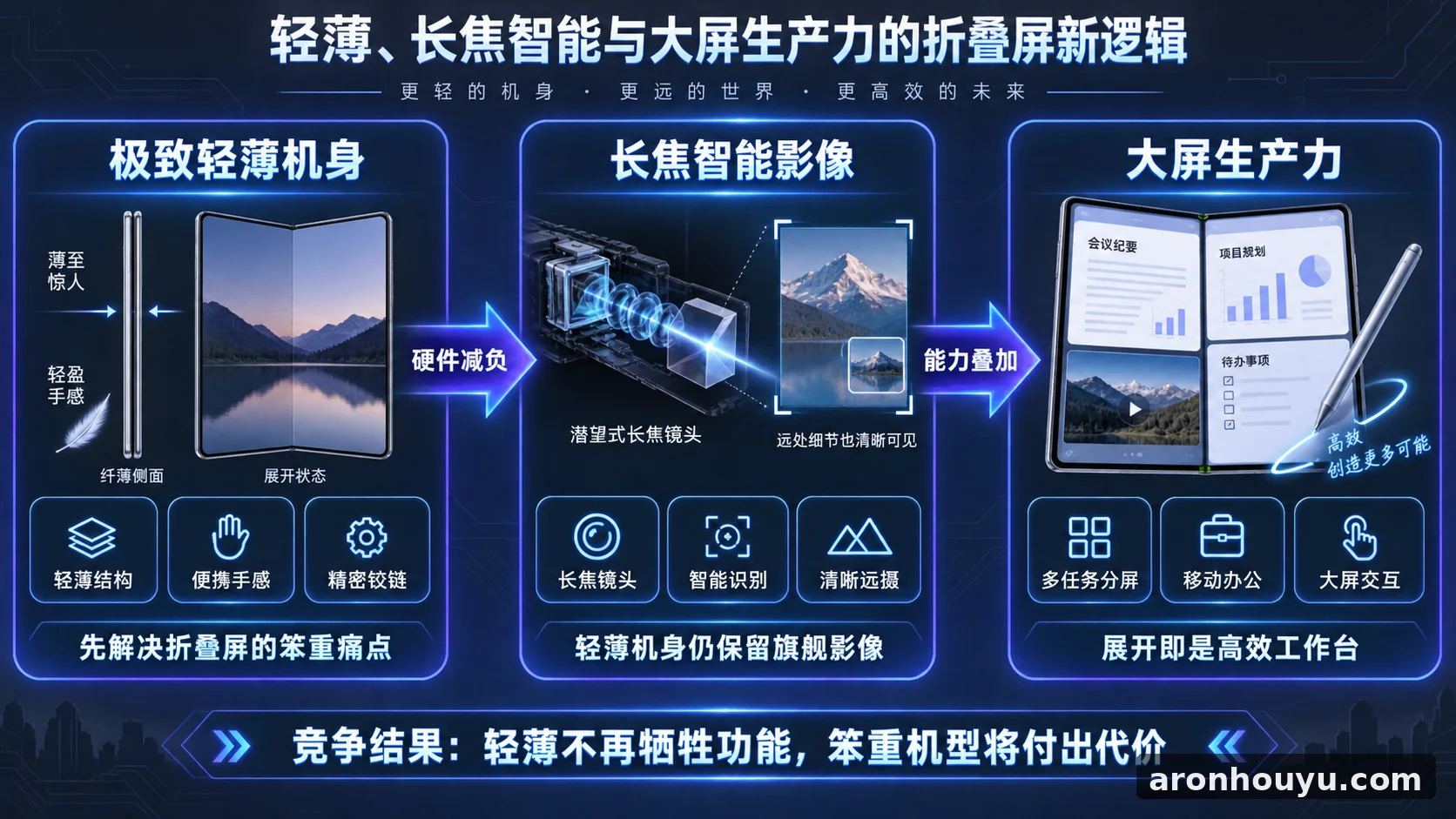 荣耀魔法六薄到离谱还塞进长焦智能和大屏生产力 折叠屏同行这次要为笨重付出代价